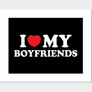 Y2K Funny Slogan I Love My Boyfriends II Posters and Art